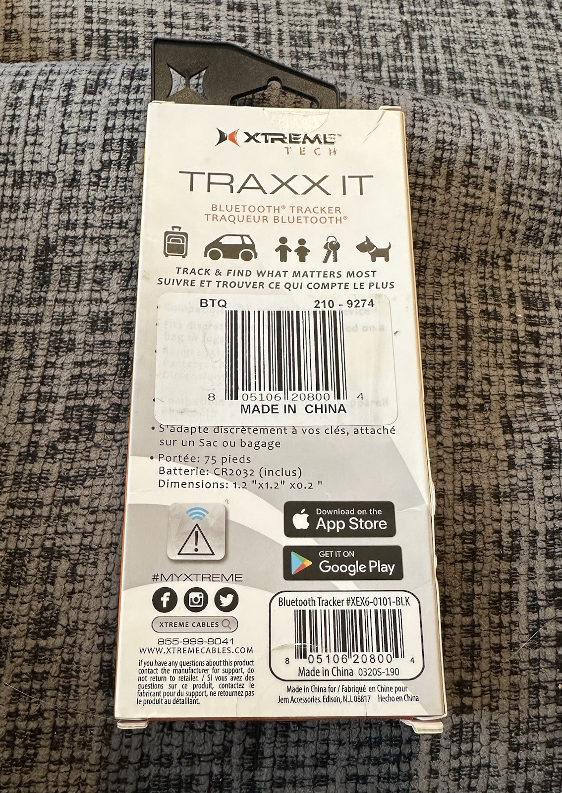 XTREME Tech Traxx It Keychain Bluetooth Tracker Open Box *Stocking Stuffer*