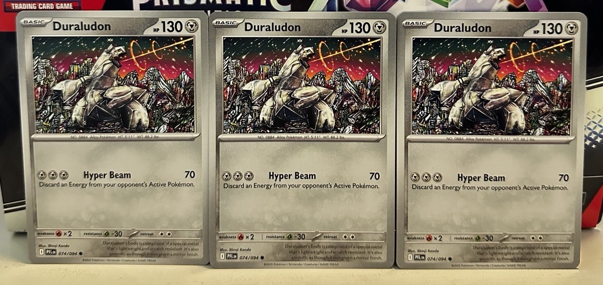 (Set Of 3) Pokemon Phantasmal Flames Series Common Card - Duraludon 074/094