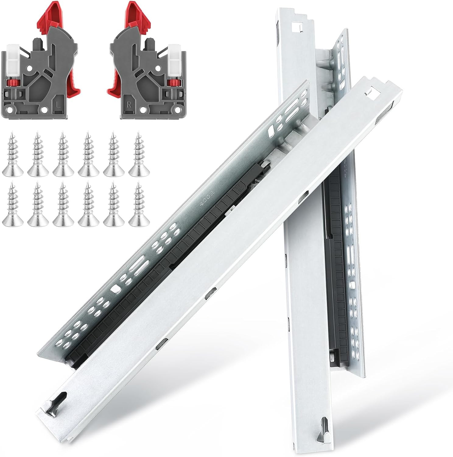 24" Soft Close Drawer Slides - 6 Pairs Full Extension Glides for Cabinets