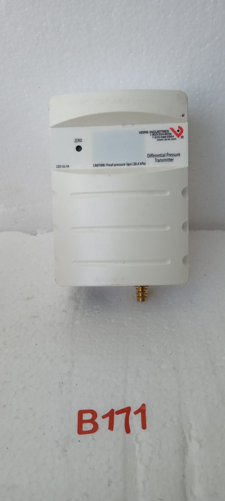 VERIS INDUSTRIES PXPXX01S PX SERIES DRY PRESSURE SENSOR 0-1IN/250Pa 4RINS
