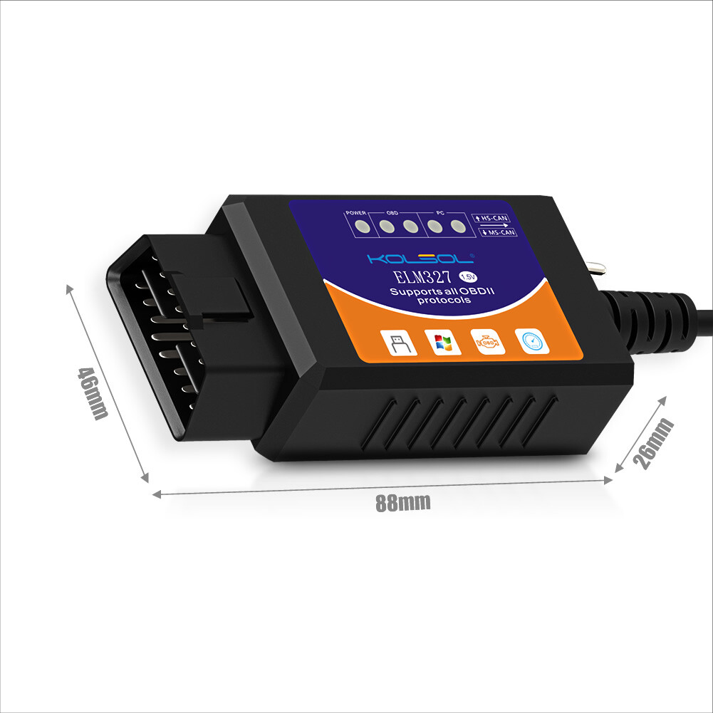 ELM327 USB Interface OBD2 Car Diagnostic Scanner Cable For Windows PC Computer X