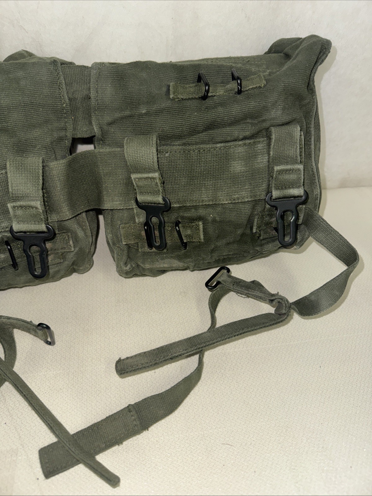 British 58 Pattern Cotton Webbing Double Kidney Pouch Set - Olive Drab Green
