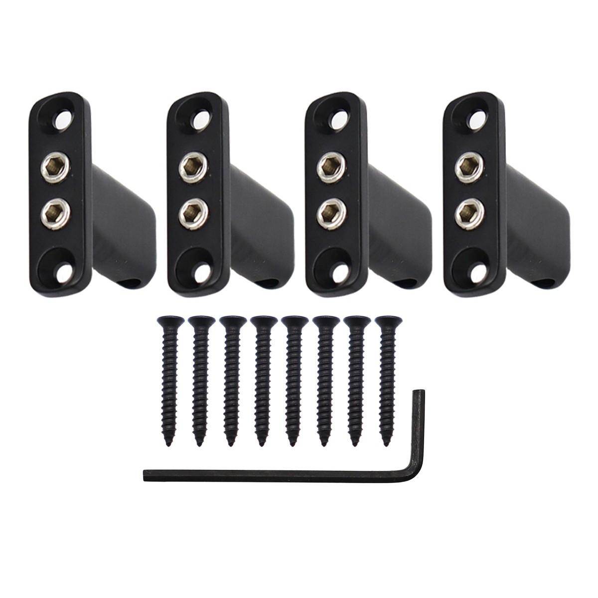 4Pcs Headless Bass String Locking Nut Metal Through-Body String Locking Black