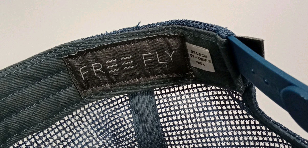 FREE FLY Trucker Hat Gray Snapback Adjustable Mesh Back Fly Fishing Cotton