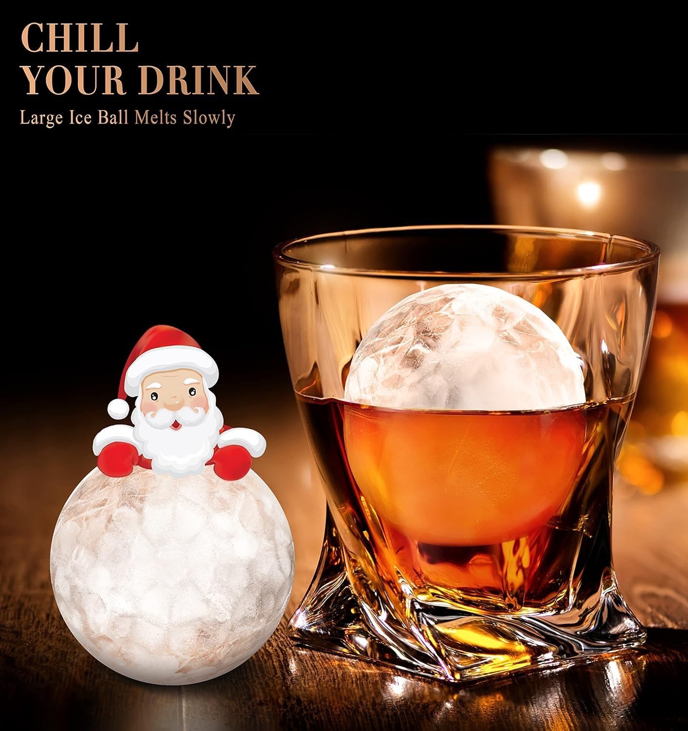 6-Cavity Ice Ball Maker Easy Release Silicone Round Ice Cube Trays with Lids