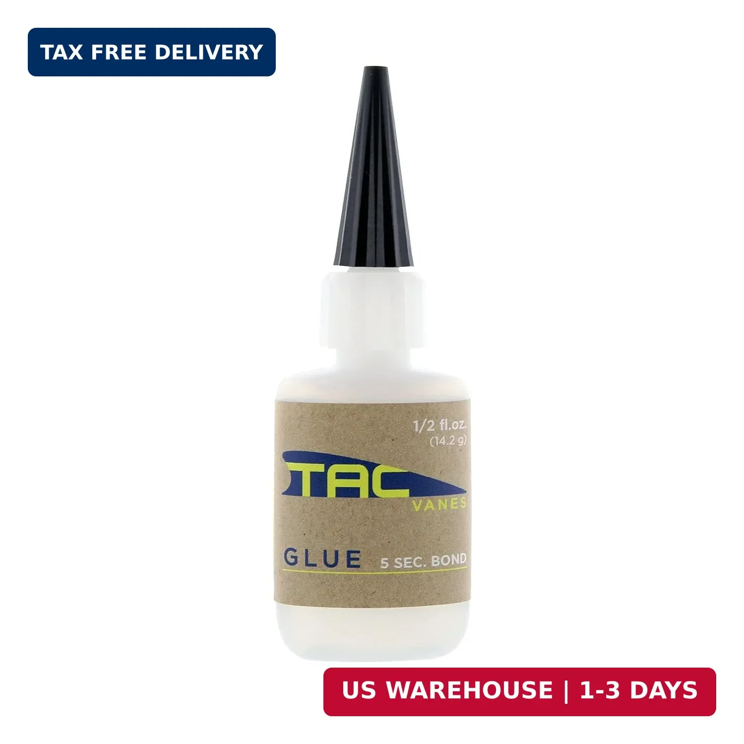 TAC Glue - 1/2 fl oz | Archery Fletching Adhesive | Fast-Bonding, Prec