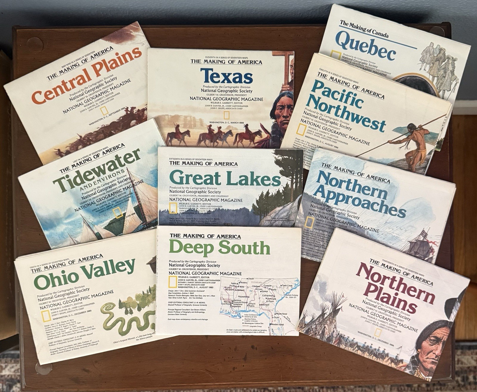 Vintage National Geographic Lot Of 10 The Making of America Series Maps