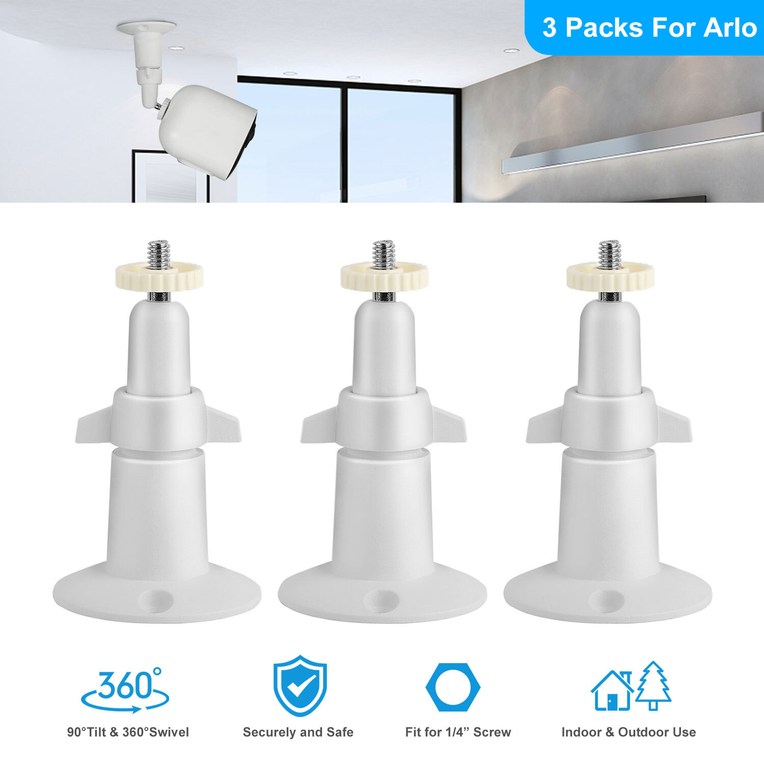 Security Wall Mount for Arlo Pro, Arlo Pro 2, Arlo Essential Spotlight Camera