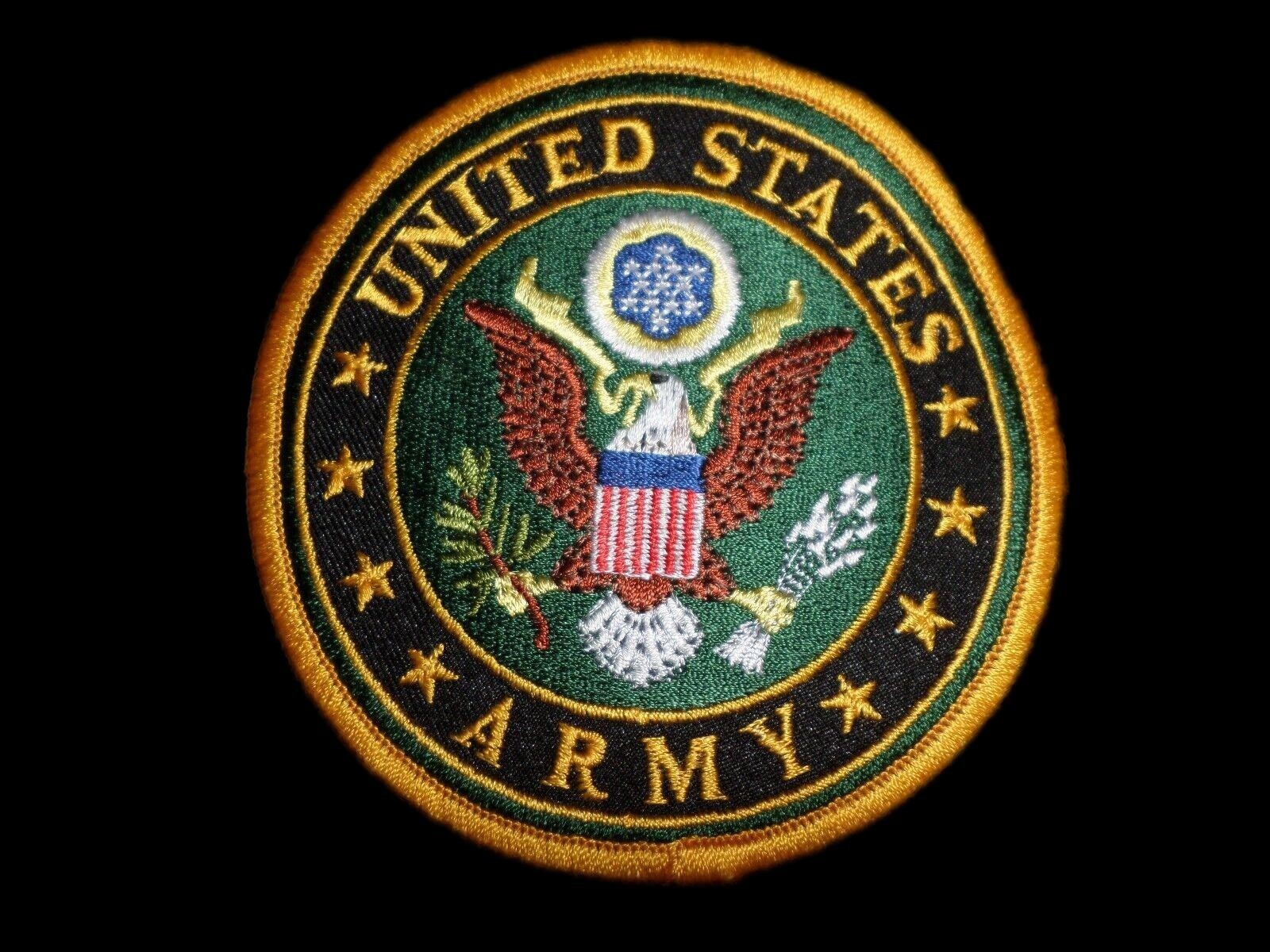 U.S MILITARY UNITED STATES ARMY ROUND 4" X 4"  EMBROIDERED PATCH FULL COLOR