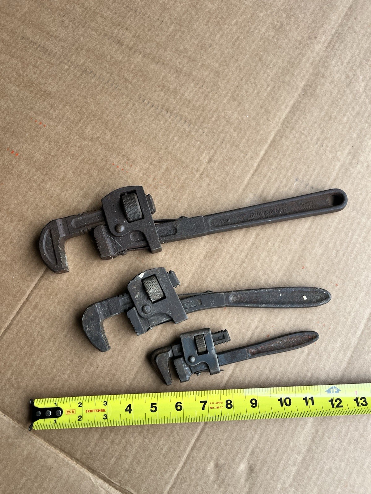Lot of 3 Vintage Antique Pipe Wrenches - See Photos