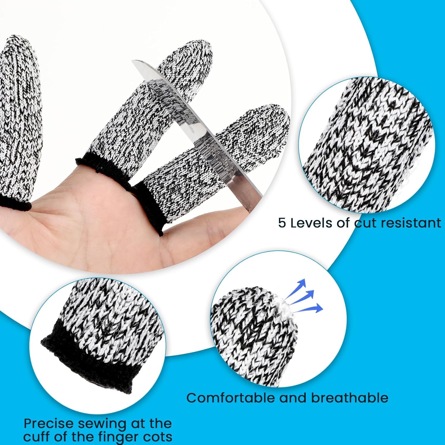 14 Pack Finger Sleeve Protectors Cut Resistant Finger Guards for Work & Crafts