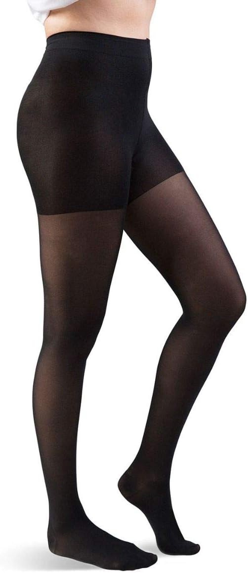 Dr Comfort Women's Select Sheer Pantyhose 15-20mmHg (Black) XX-Large