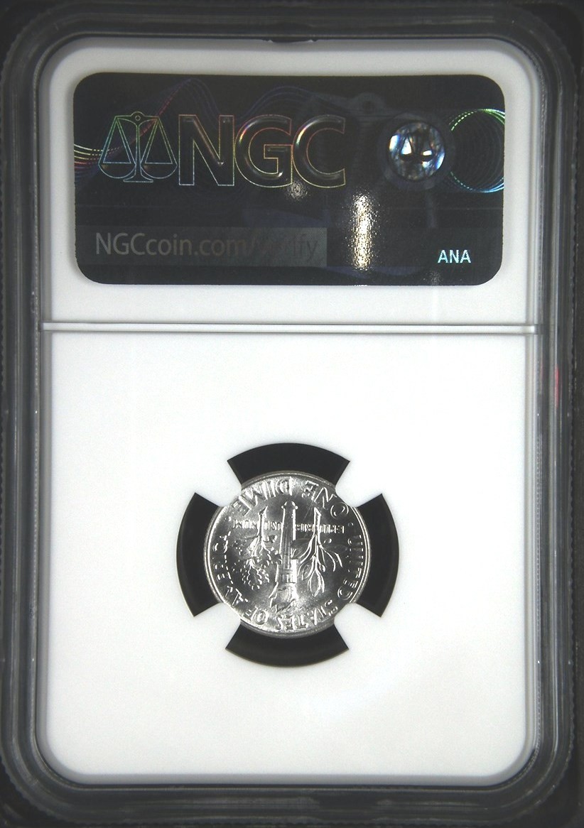 1955 Roosevelt Dime, NGC MS 66 Full Torch, Nice Luster