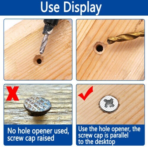 12x HSS Countersink Drill Bit 1/4" Hex Shank Woodworking Pilot Screw Hole Set