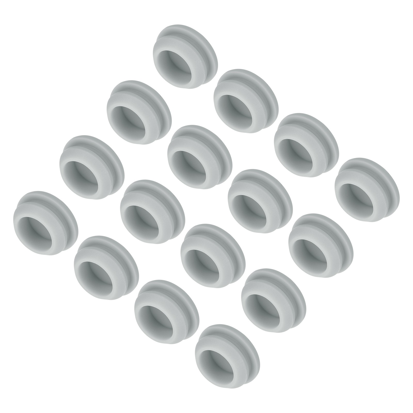 16pcs Silicone Snap in Locking Hole Plugs,13.5mm Narrow Groove 2mm Grey