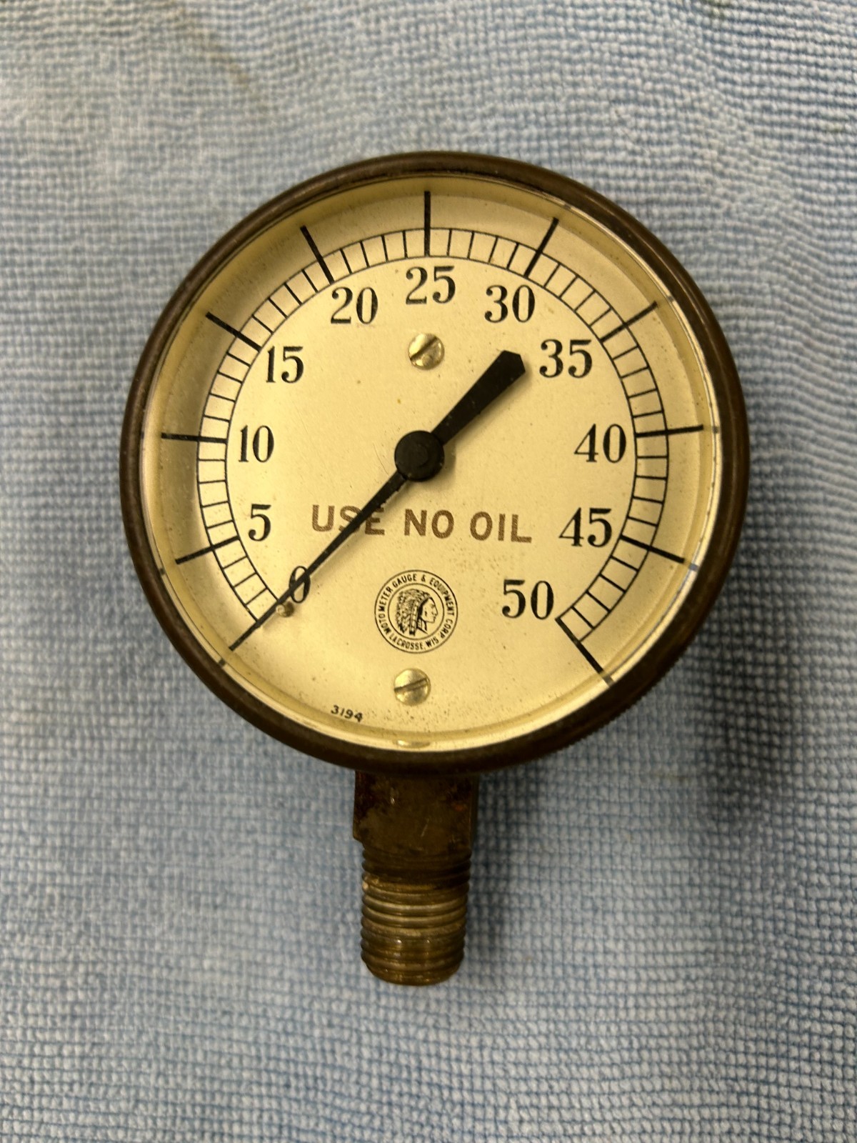 Vintage Brass Gauge Steampunk Industrial Pressure Moto Meter Lacrosse WIS