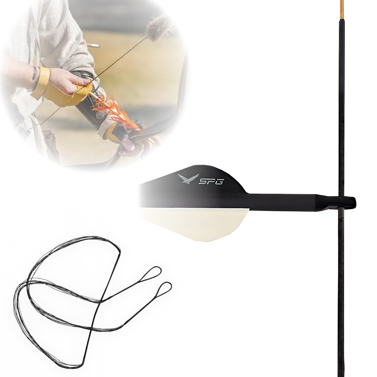 AMO 58" Bow Strings Replacement Archery for Recurve Long Bow Hunting Strings