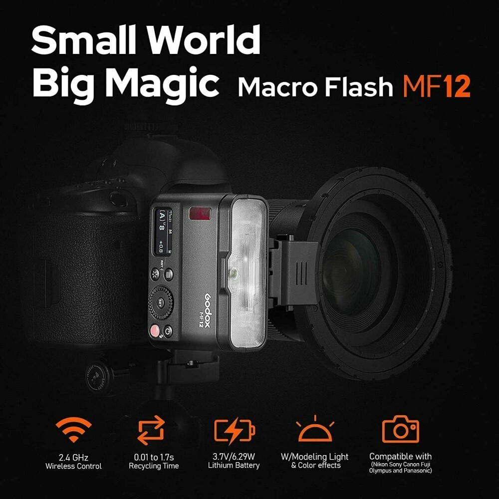Godox MF12-K2 Macro Flash 2-Light Kit TTL Flash Speedlite For Sony Canon Nikon