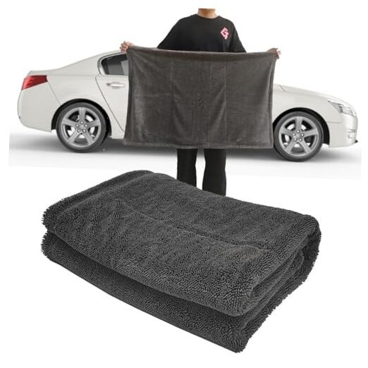 Extra Large 24x36 Car Drying Towels, 1300GSM Absorbent Microfiber, Double