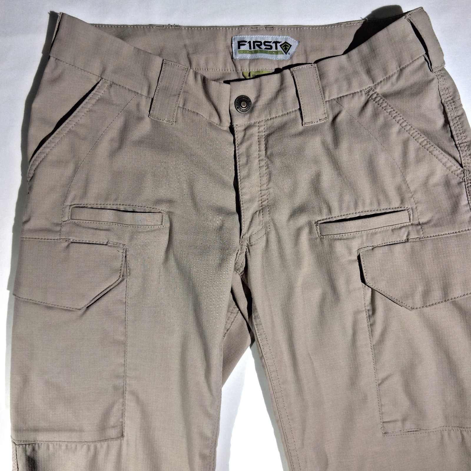 FIRST TACTICAL PANTS wms 8 Tall Defender-124002 Tan Pockets Double Knee EUC