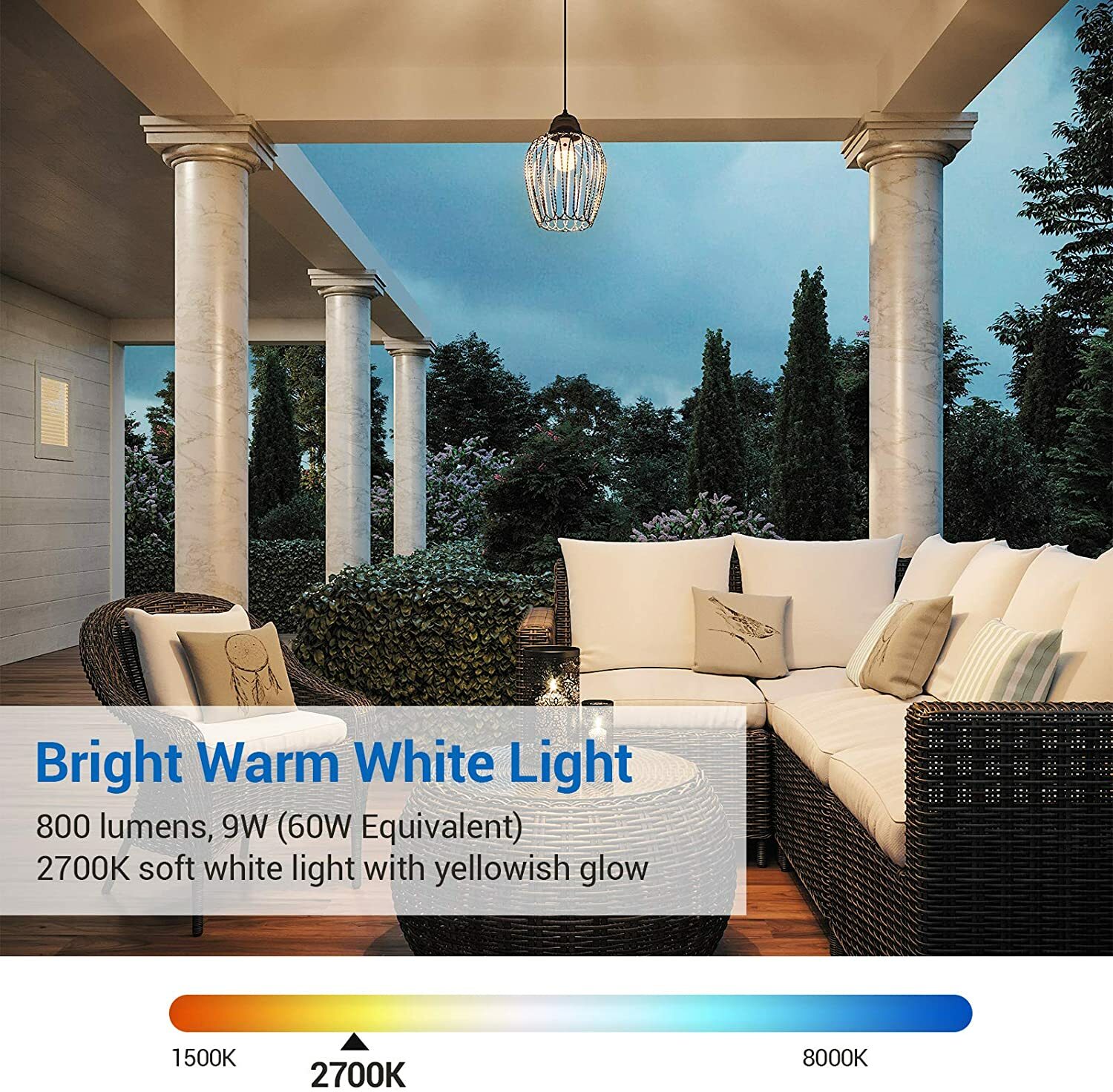 DEWENWILS 4-Pack Smart Automatic On/Off Photocell Sensor A19 E26 Porch Bulb