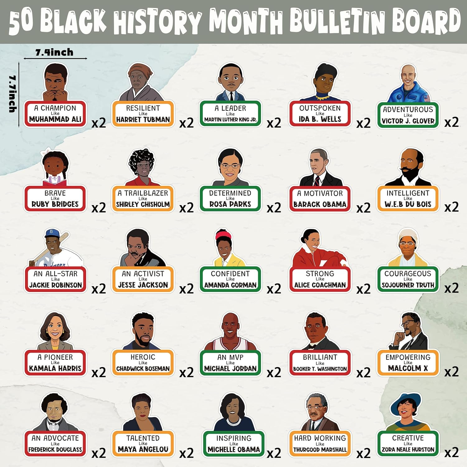 89Pcs Black History Month Bulletin Board Decorations Set Black History Month ...