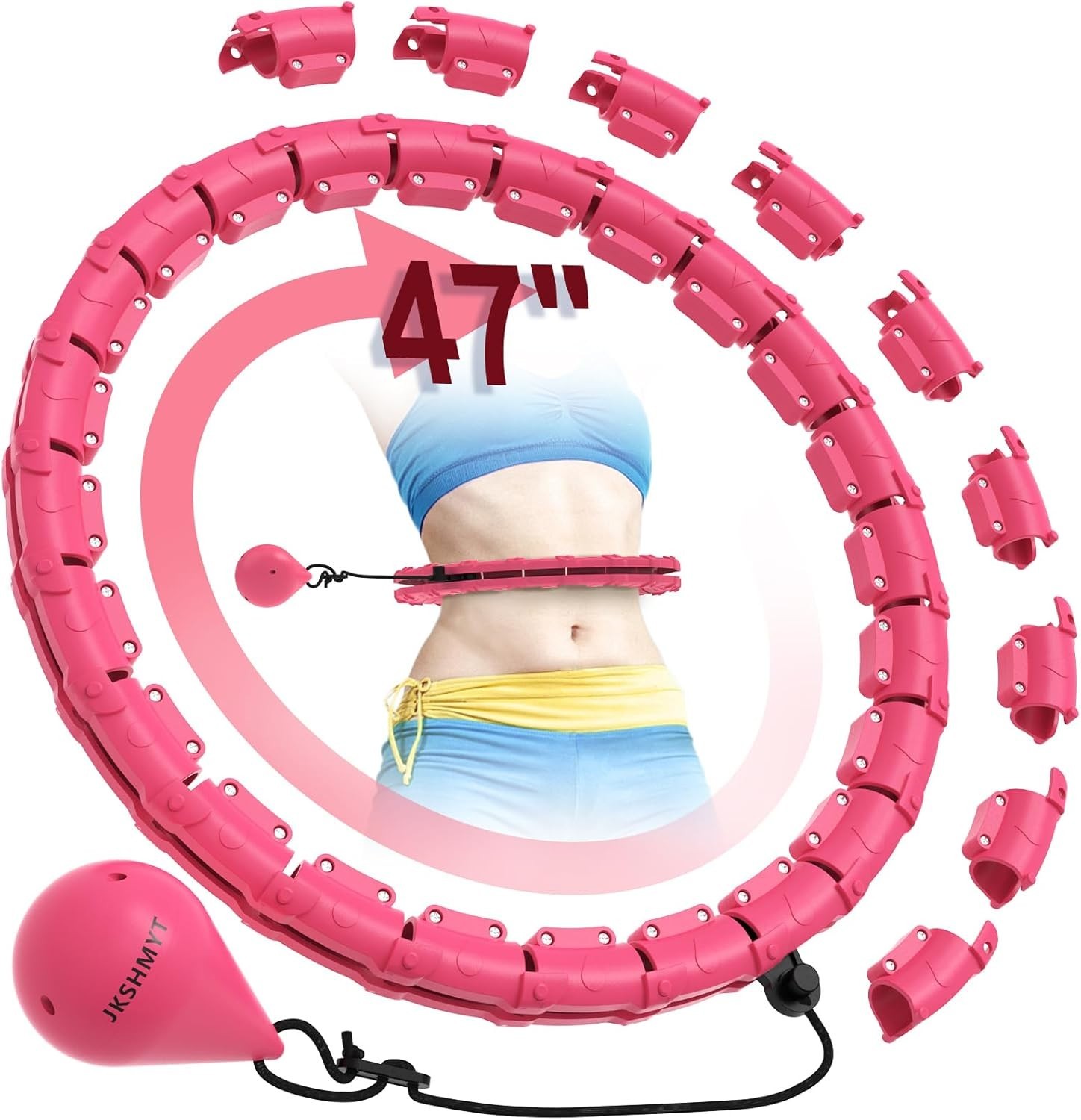 Infinity Hoop Fit Plus Size 47", Weighted Hula Hoops for Adults Weight Loss New.
