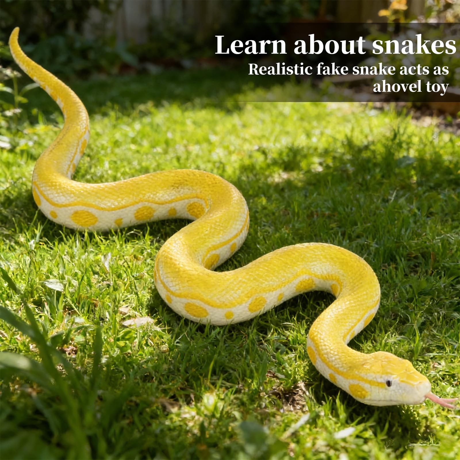 Hsxfl Realistic Fake Snakes Toy Soft Rubber Snake 1 Pack, Yellow