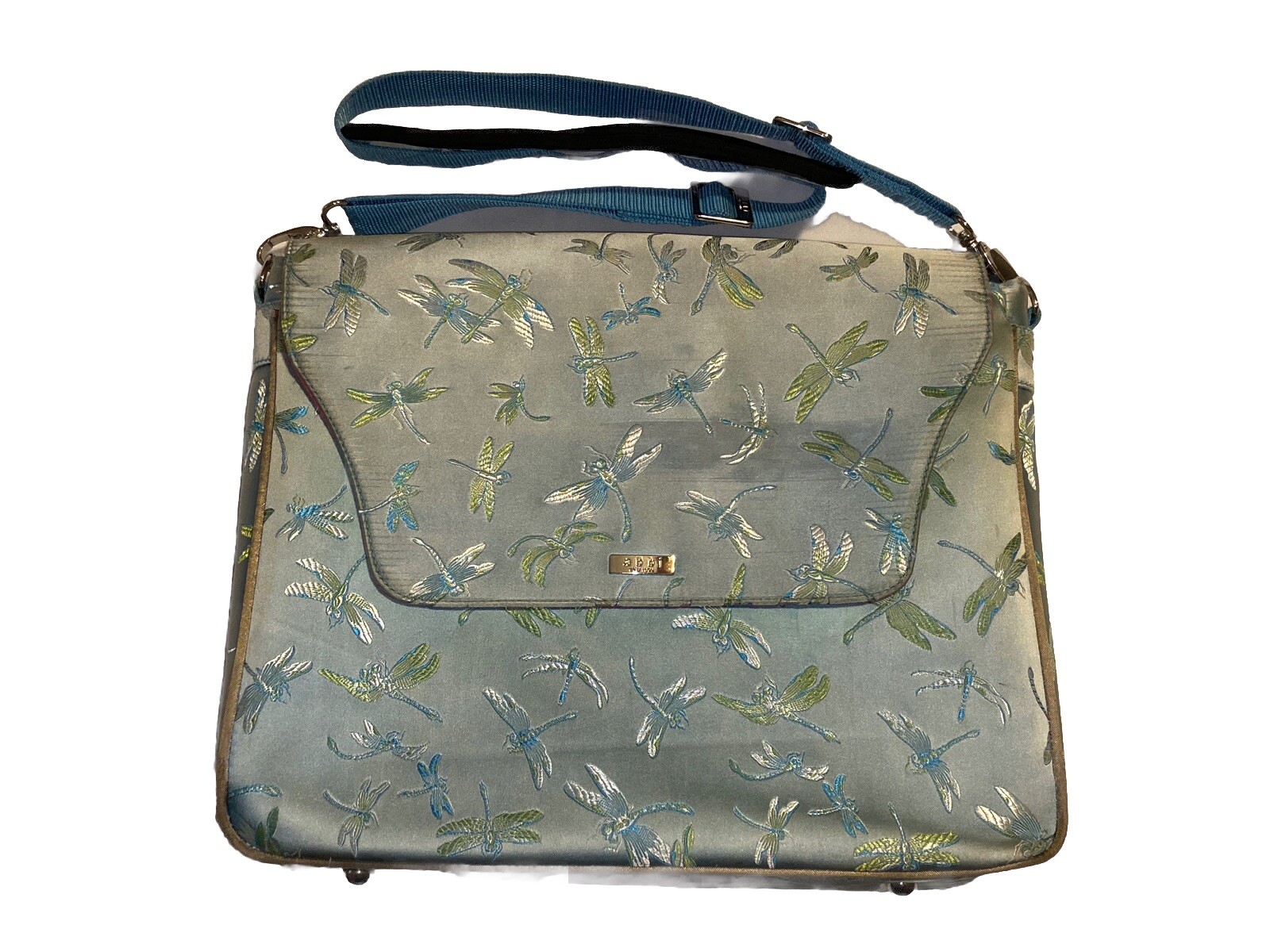 Abbi New York Dragonfly Brocade Computer Bag Carry Case Hot Pink Interior Blue