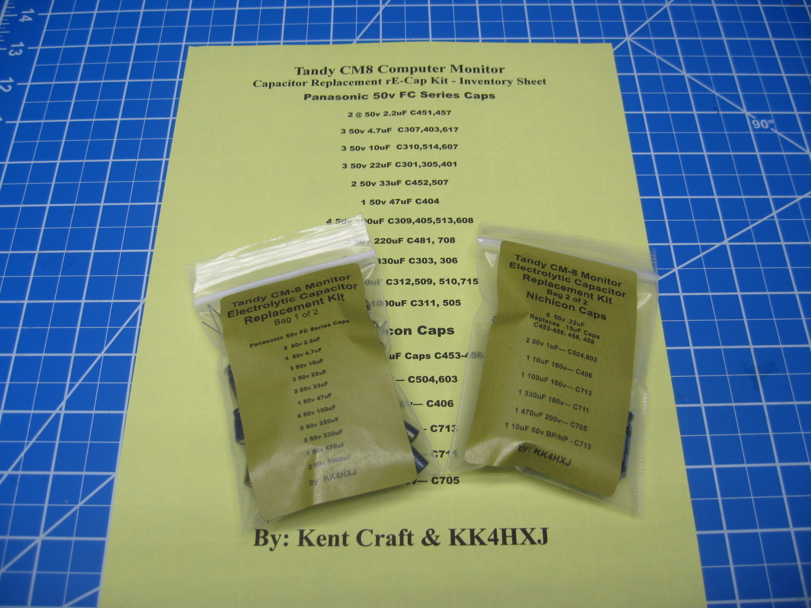 Tandy CM-8 Monitor - Capacitor Replacement Kit - Premium Caps