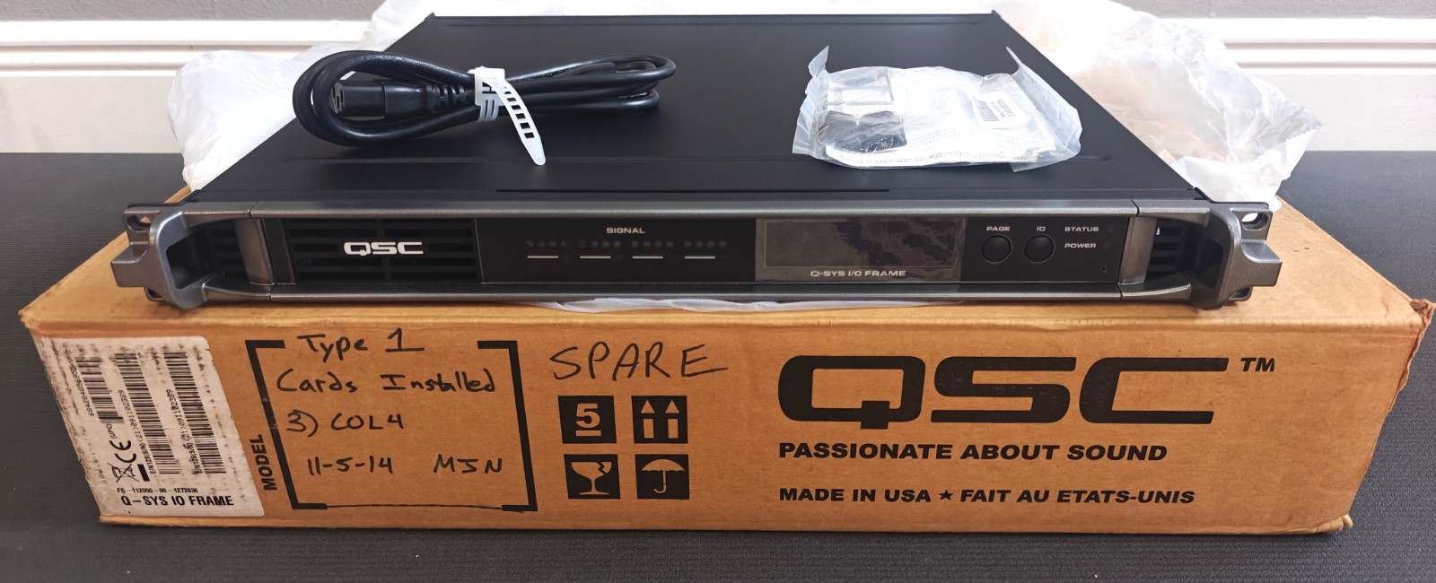 QSC Q-SYS I/O Frame 3x COL4 Cards TESTED SEE VIDEO Original Box PRISTINE!