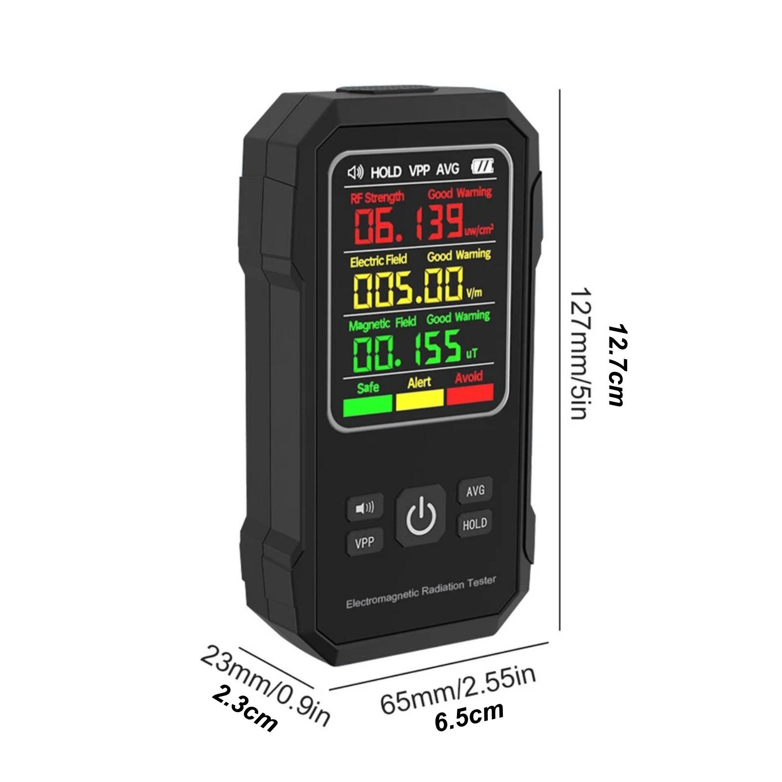 EMF Meter Radiation Detector with LCD Display for RF and Magnetic Field Testing