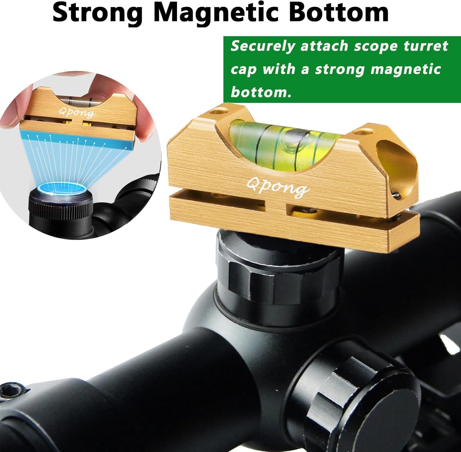 Scope Leveling Kit Magnetic Bubble Level System Aluminum Gold Barrel Clamp Tool