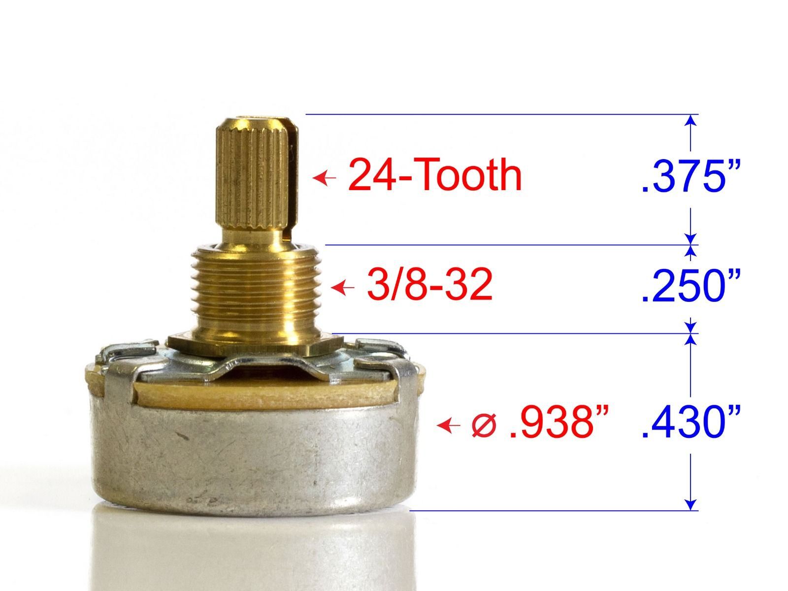 CTS Pot, 1M Audio, Split Shaft