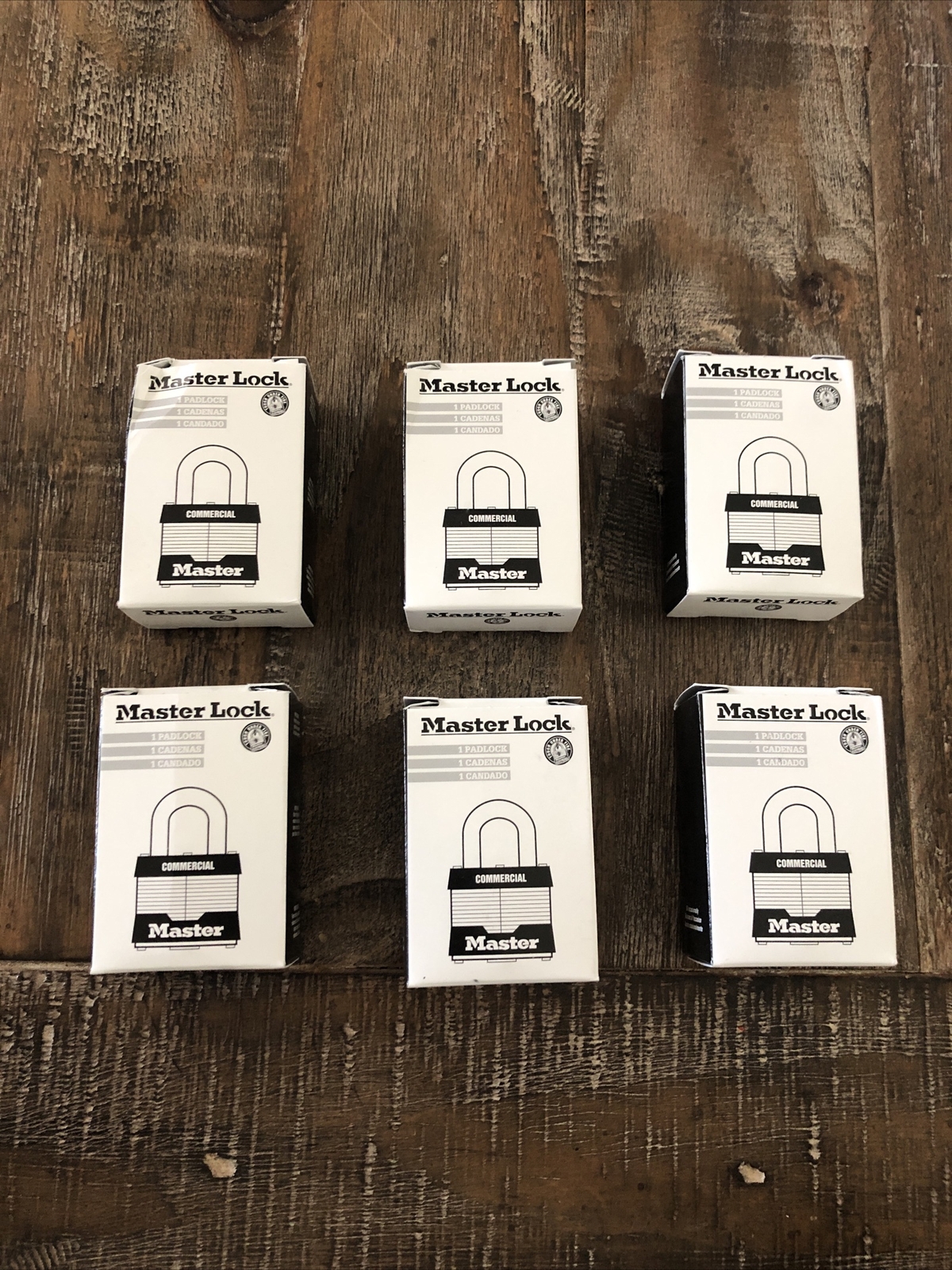 Master Lock 1MK-SM732 Master Keyed Different Padlock, 1-3/4" Wide Laminated 6 Pk