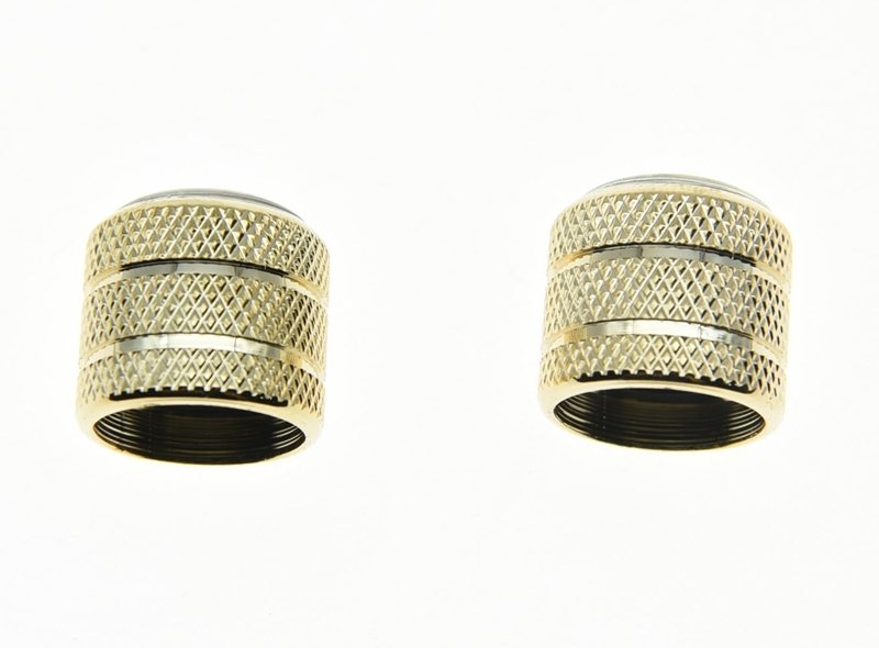 2-Pack Gold Push On 6mm Guitar Abalone Cap Top Dome Knobs Bass Knob Tele Knobs