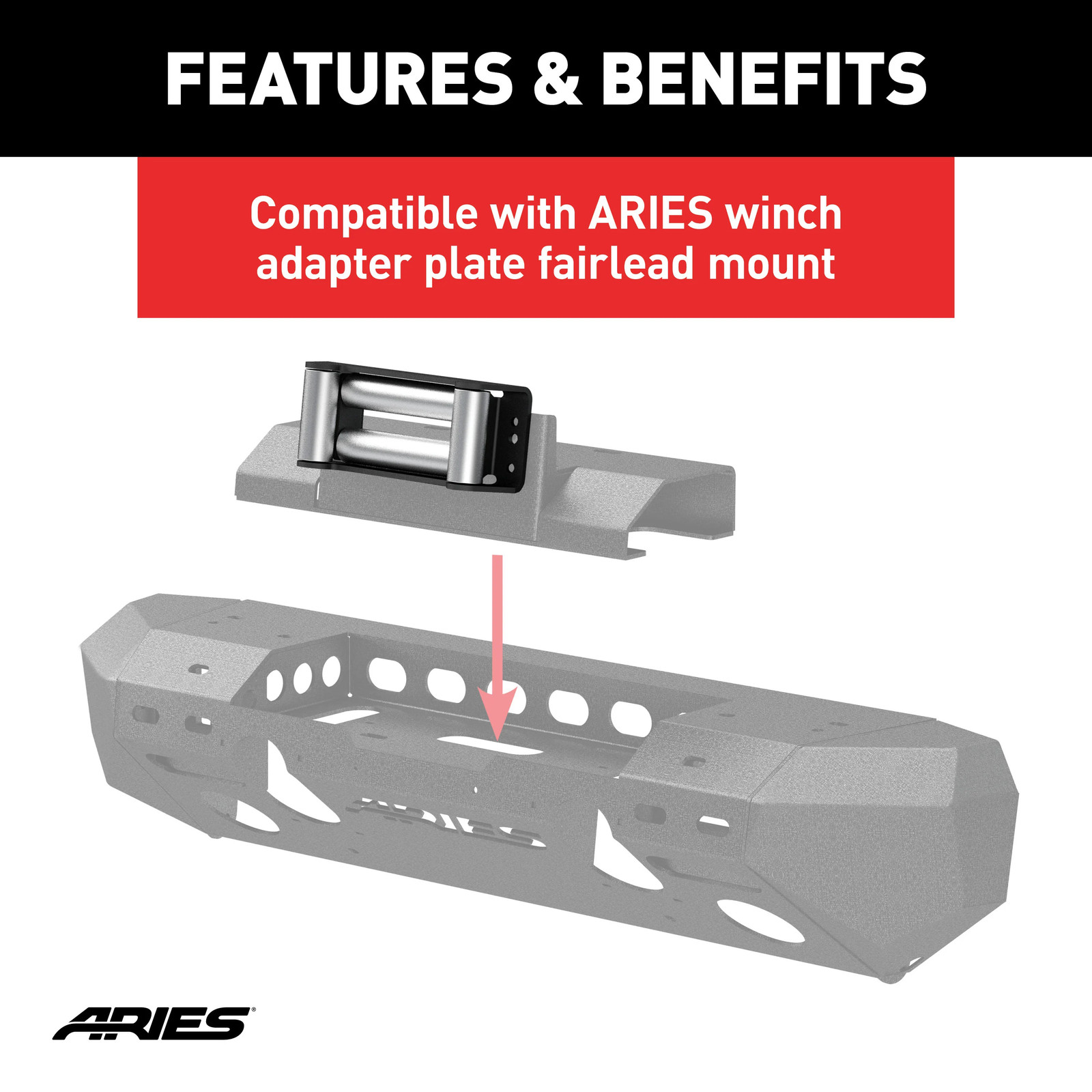 ARIES 2156071 Winch Roller Fairlead