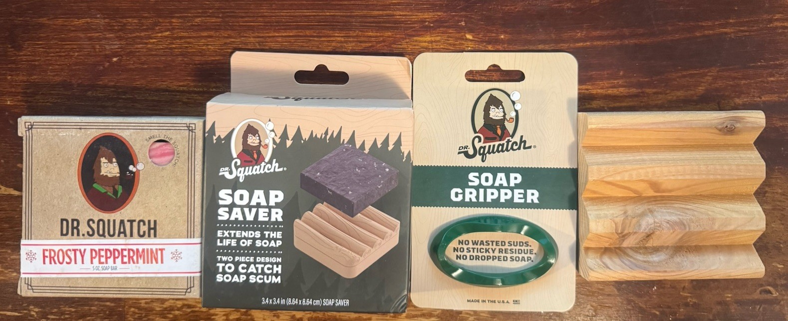 DR. Squatch Soap Gripper , 2 Soap savers 1 OG Frosty Peppermint Bundle