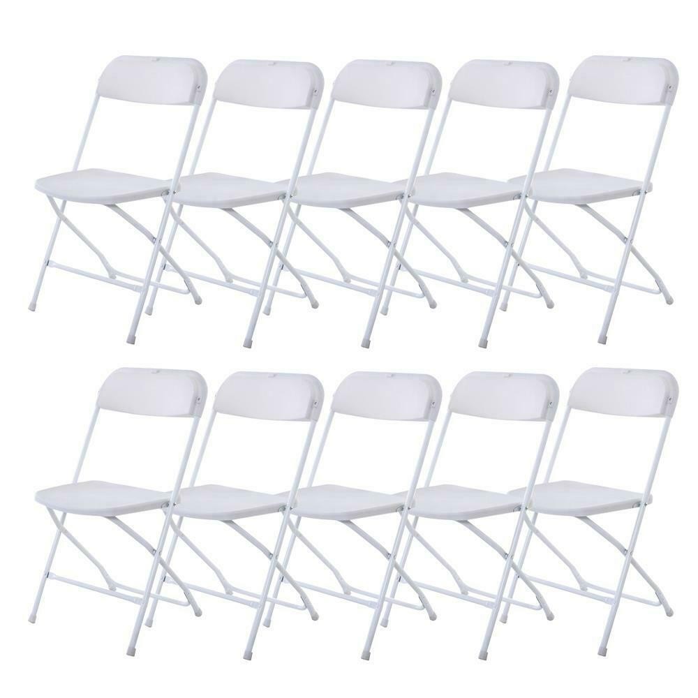 20 PCS Plastic Folding Chairs Commercial Event Wedding Party Meeting Office Seat