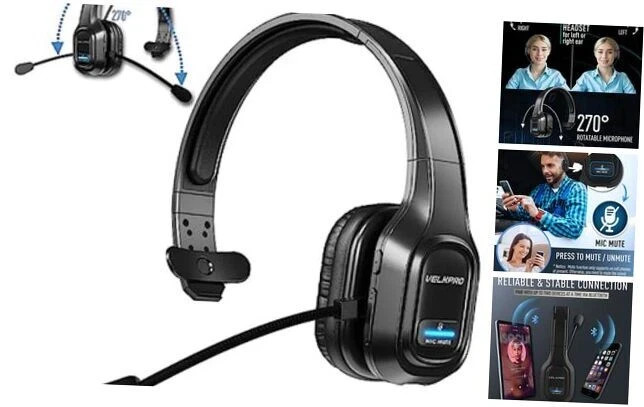 Noise Cancelling Bluetooth Headset Wireless Headphone for Trucker Truck Driver