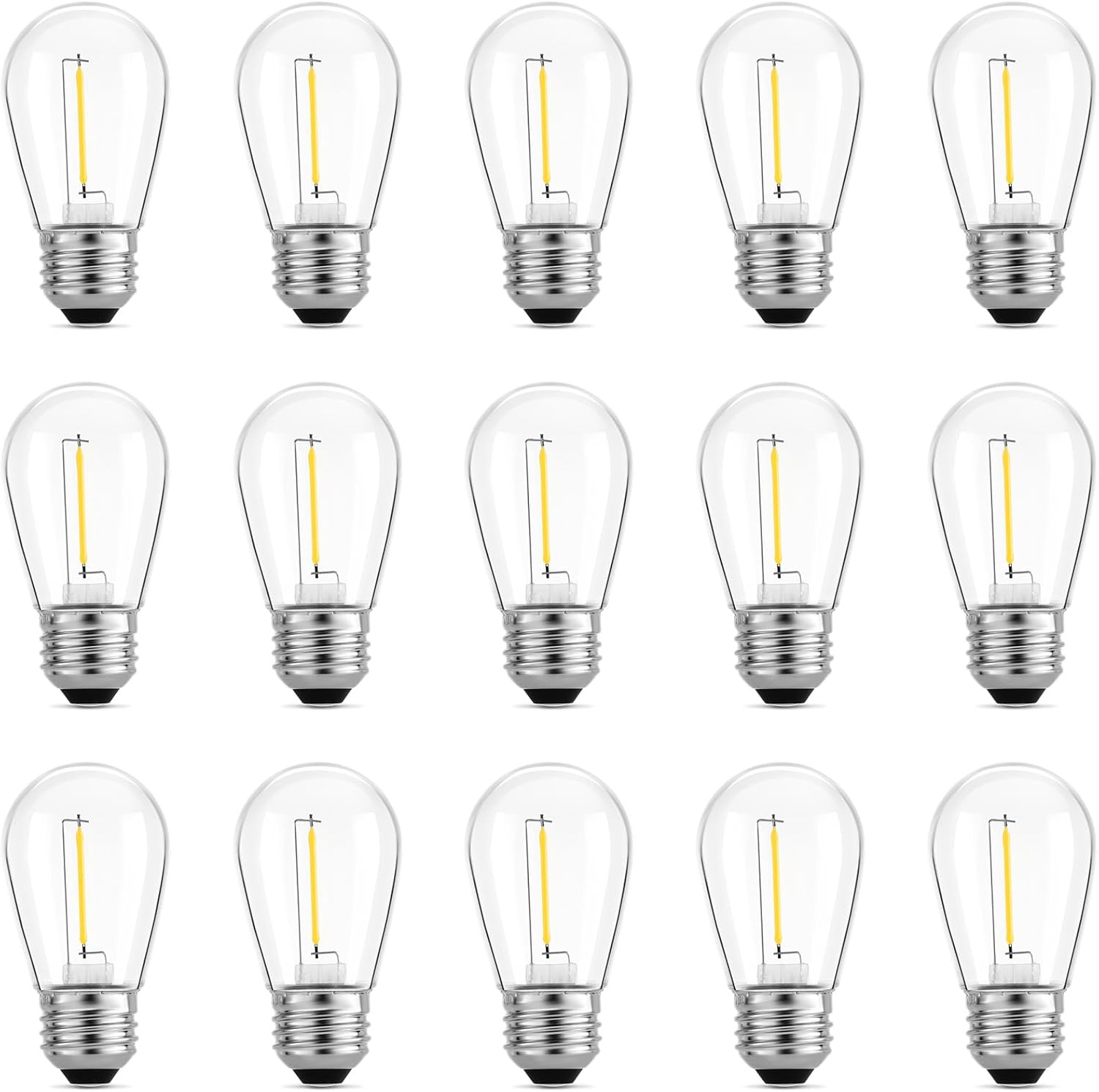 Outdoor Patio String Light Bulbs, Shatterproof Waterproof S14 LED Replacement Bu