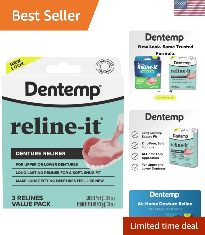 Reline It Denture Kit - Quick, Effective Dual Denture Compatibility Solution