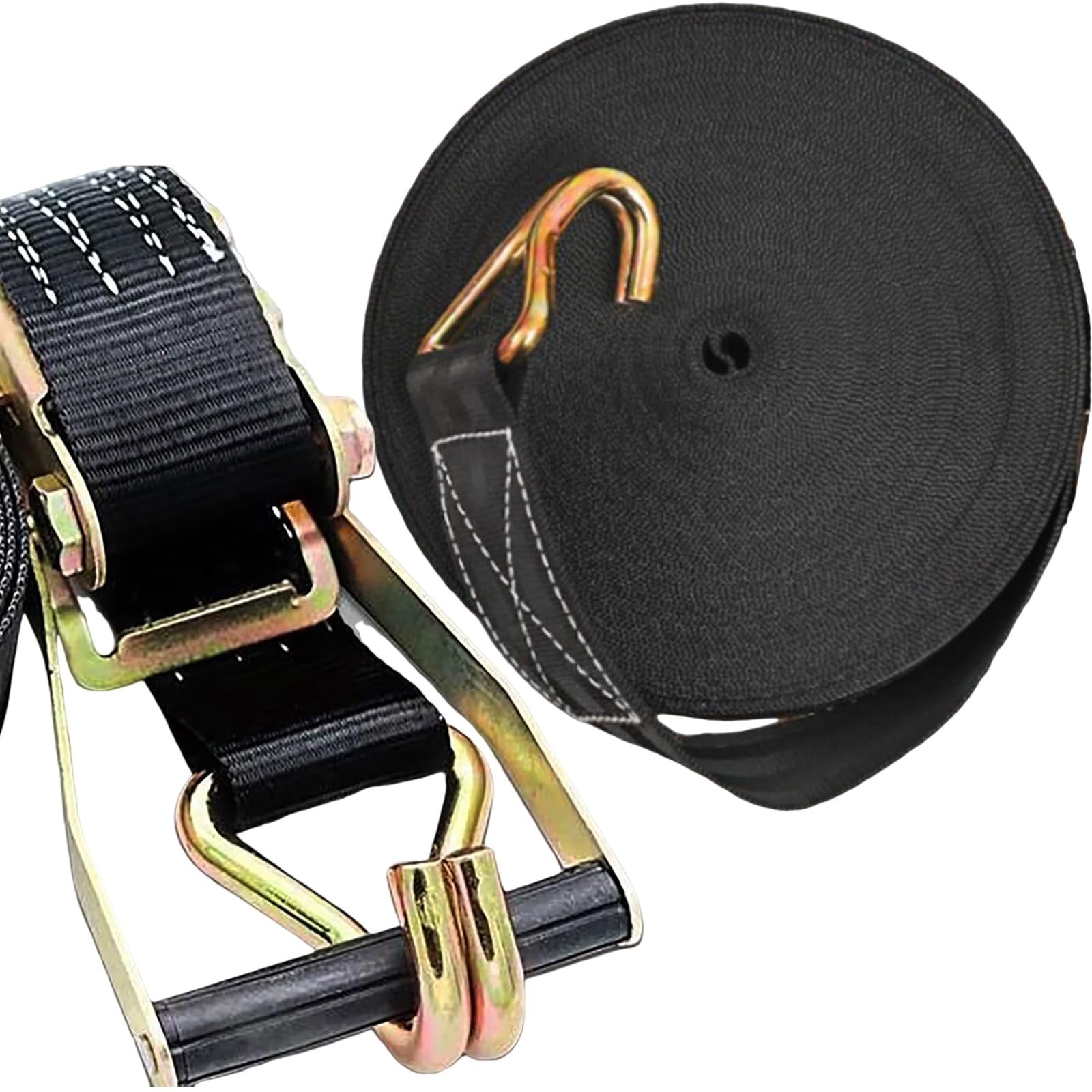2PACK Ratchet Straps Heavy Duty, 8000 LBS Break Strength Ratchet Strap Tie Do...