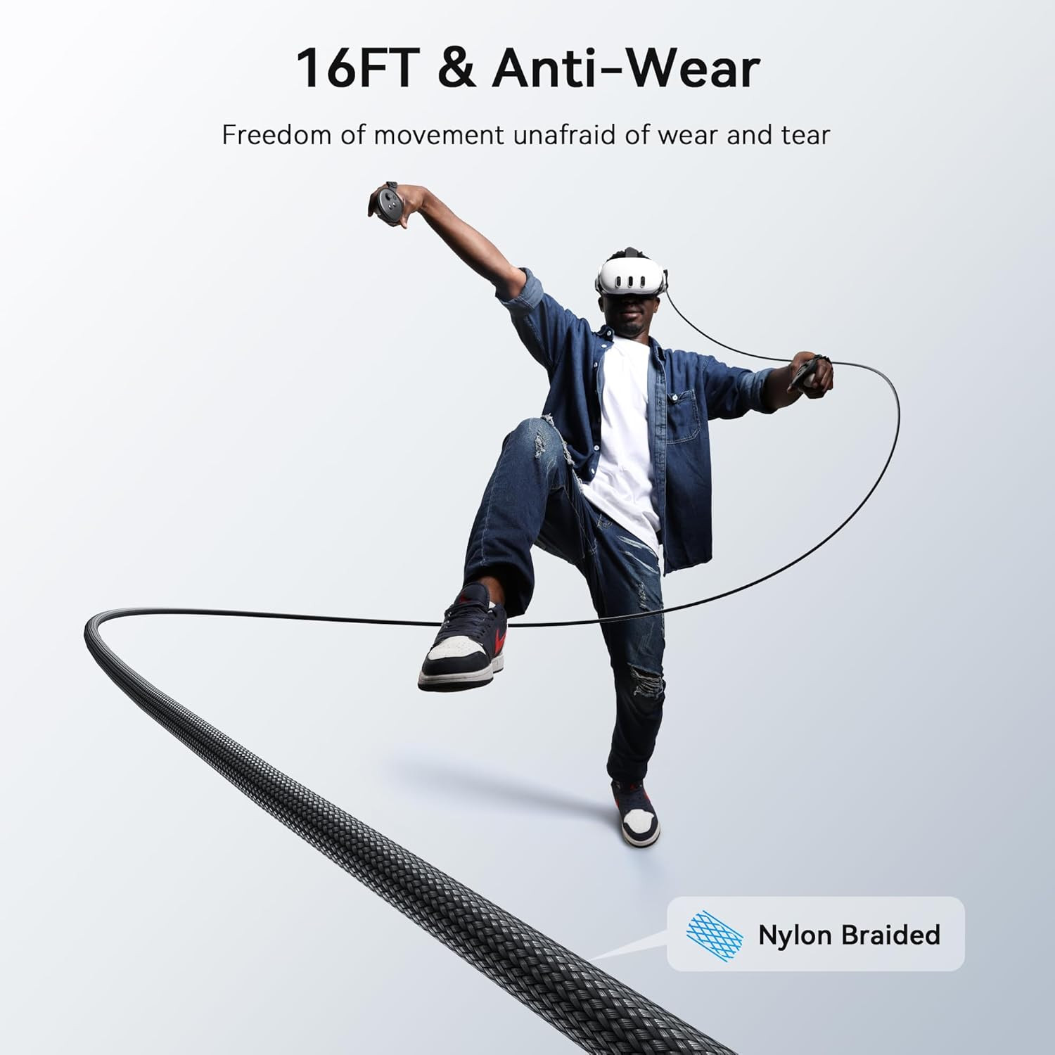 Link Cable with Charging 16FT Compatible with Meta Quest 3/3S/2/Pico 4 Accessori