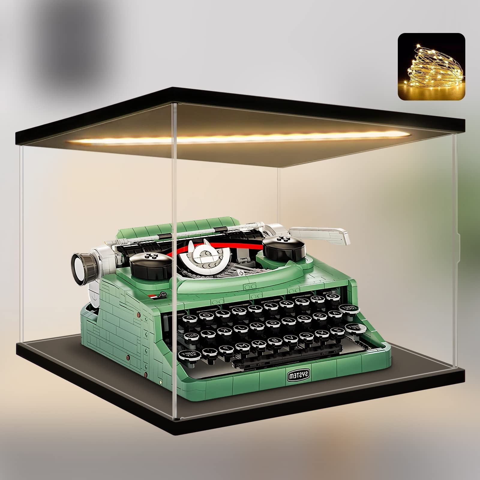 Clear Acrylic Display Case-LED-Lit-Display Boxe for Lego Sets -Dustproof Prot...