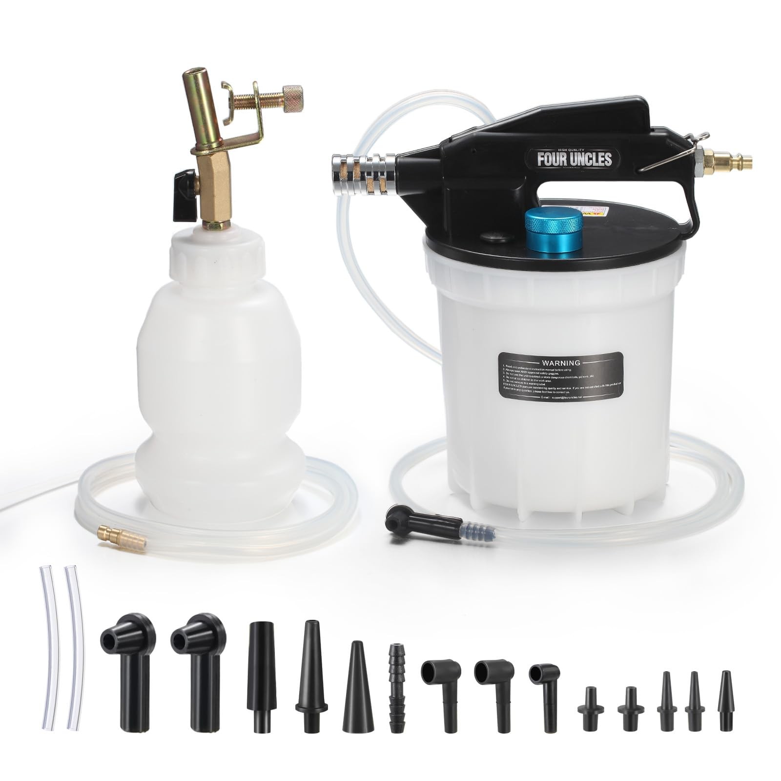 FOUR UNCLES 2L Vacuum Brake Bleeder Pump Upgraded Version, White& Black