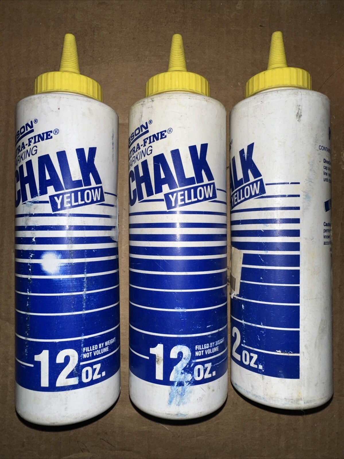 Keson ProChalk Marking Chalk 12 Oz - Yellow Easy Pour 3 Pack