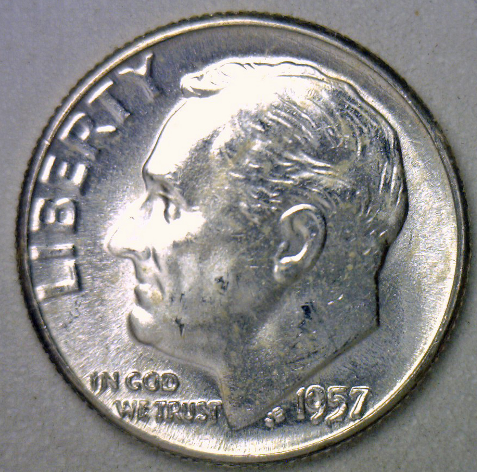 1957 Silver UNCIRCULATED BU Roosevelt Dime Ten Cent Coin