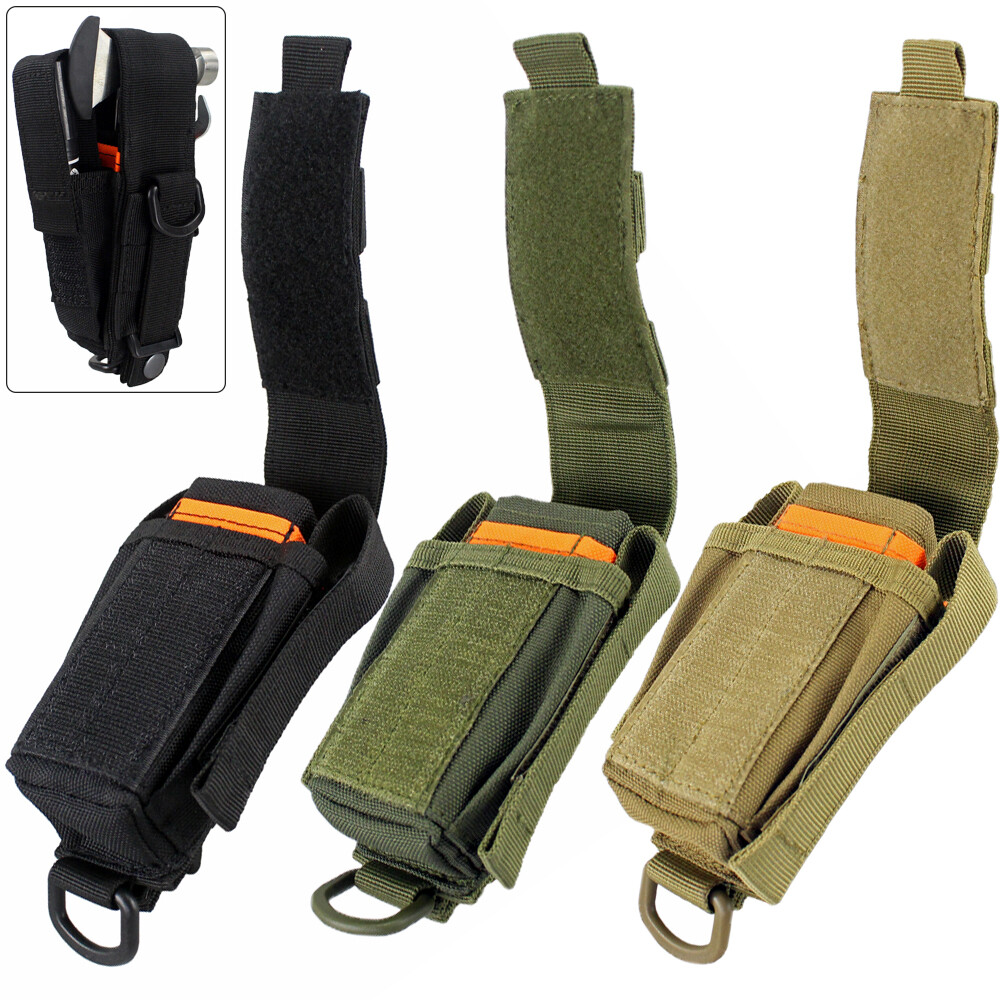 Tactical Outdoor Molle Pouch Knife Sheath Waist Pack EDC Tools Flashlight Holder