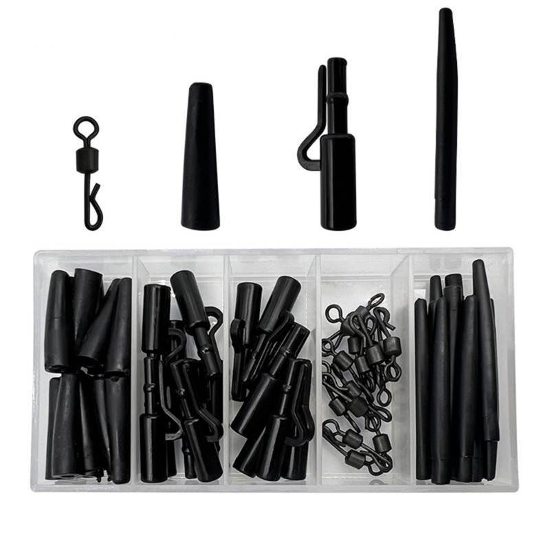 60Pcs Terminals Tackle Carp Fishing Tackle Box Carp Clip Fishing Tackle Set